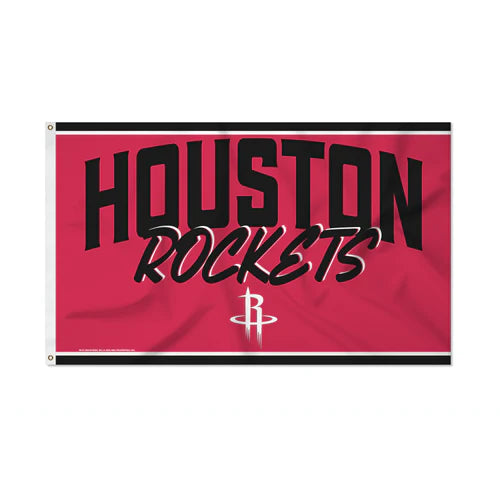 Houston Rockets Script Design 3' x 5' Banner Flag by Rico