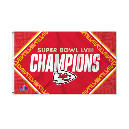 Kansas City Chiefs 2024 Super Bowl LVIII Champions 3X5 Banner Flag by Rico
