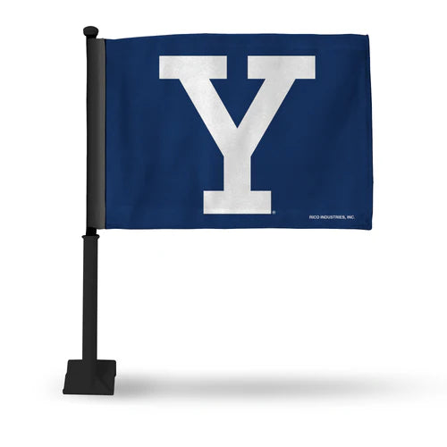 Yale Bulldogs Car Flag {Black Pole} by Rico Industries