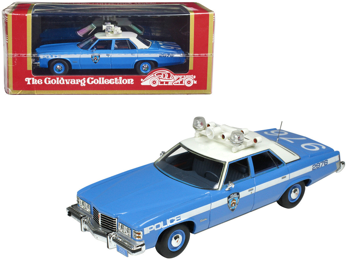 1976 Pontiac Catalina Blue and White "NYPD (New York City Police Department) Ltd. Edition to 250 pcs Worldwide 1/43 Model Car by Goldvarg Collection