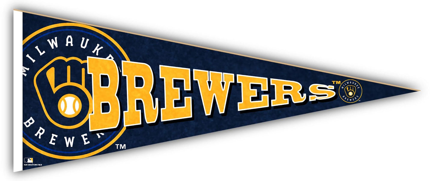 Milwaukee Brewers 24" Wood Pennant by Fan Creations