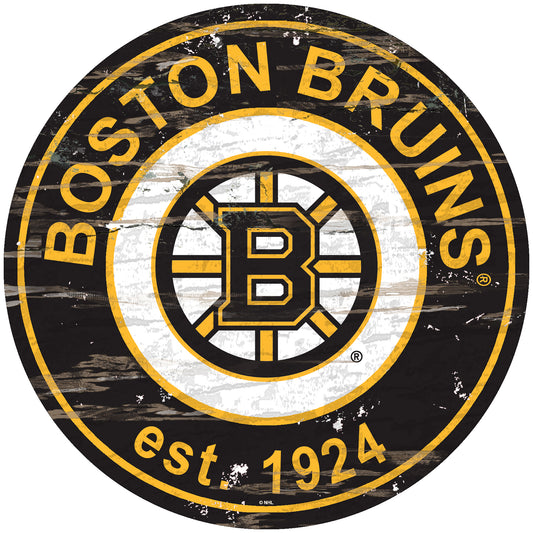 Boston Bruins 24" Round Established Sign with Team Graphics by Fan Creations