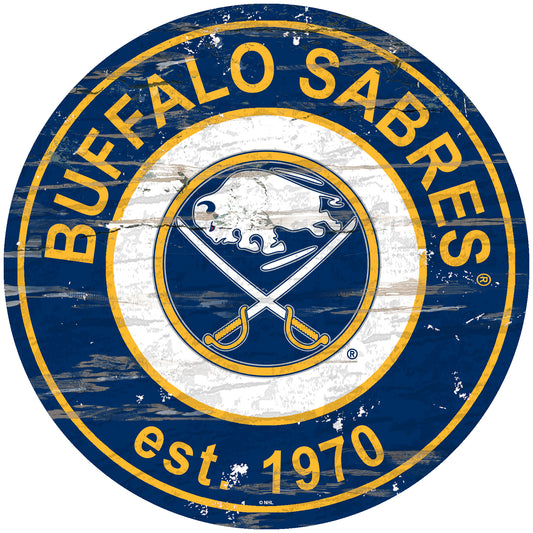 Buffalo Sabres 24" Round Established Sign with Team Graphics by Fan Creations