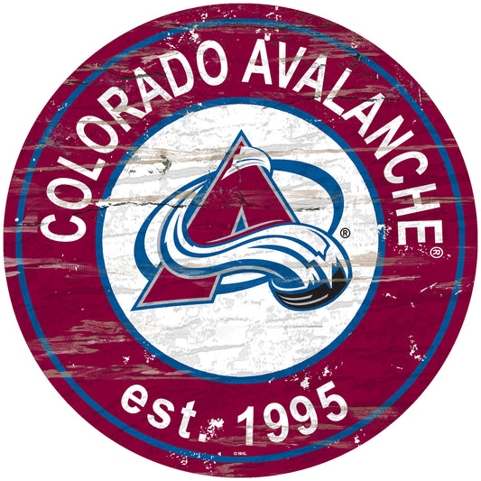 Colorado Avalanche 24" Round Established Sign with Team Graphics by Fan Creations