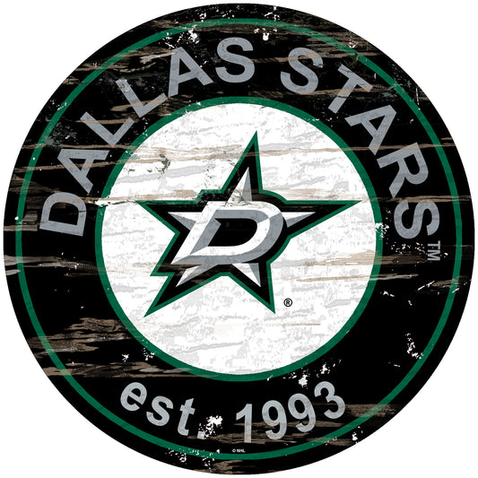 Dallas Stars 24" Round Established Sign with Team Graphics by Fan Creations