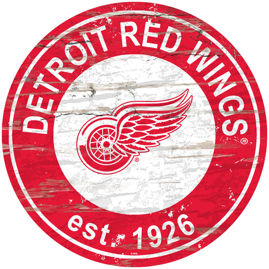 Detroit Red Wings 24" Round Established Sign with Team Graphics by Fan Creations