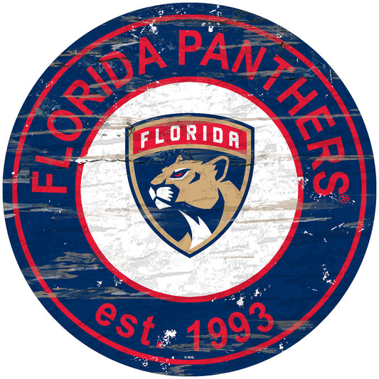 Florida Panthers 24" Round Established Sign with Team Graphics by Fan Creations