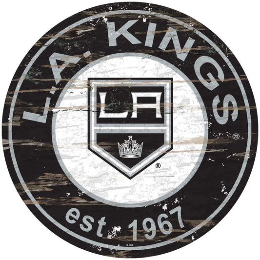 Los Angeles Kings 24" Round Established Sign with Team Graphics by Fan Creations