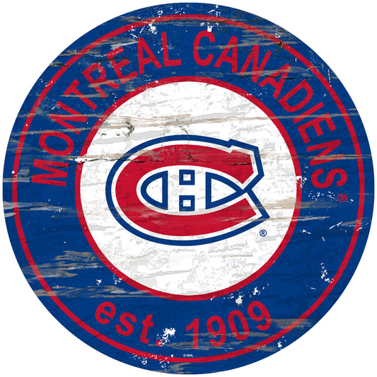 Montreal Canadians 24" Round Established Sign with Team Graphics by Fan Creations