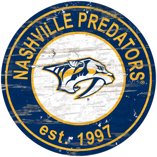 Nashville Predators 24" Round Established Sign with Team Graphics by Fan Creations