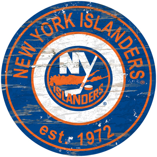New York Islanders 24" Round Established Sign with Team Graphics by Fan Creations