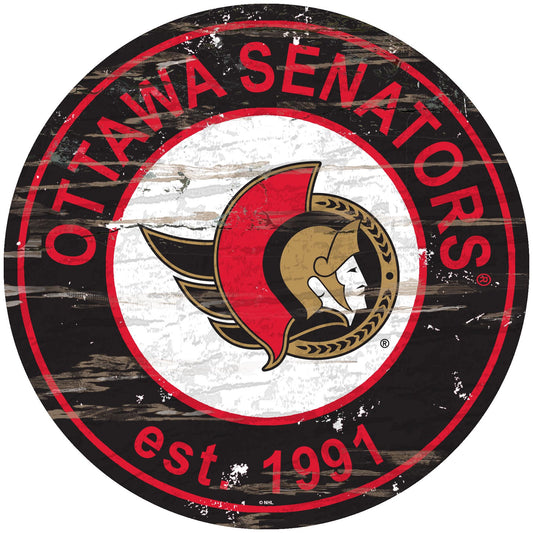 Ottawa Senators 24" Round Established Sign with Team Graphics by Fan Creations