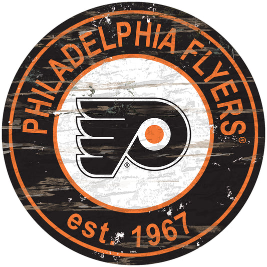 Philadelphia Flyers 24" Round Established Sign with Team Graphics by Fan Creations