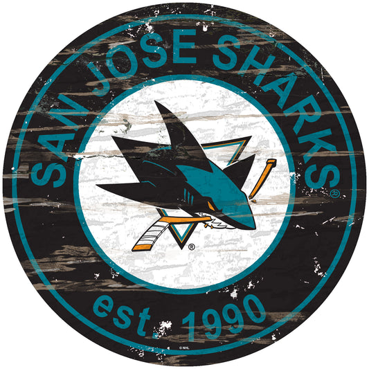 San Jose Sharks 24" Round Established Sign with Team Graphics by Fan Creations