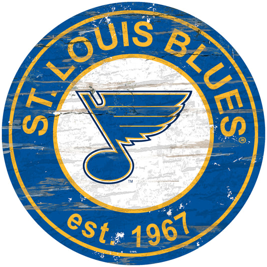 St. Louis Blues 24" Round Established Sign with Team Graphics by Fan Creations