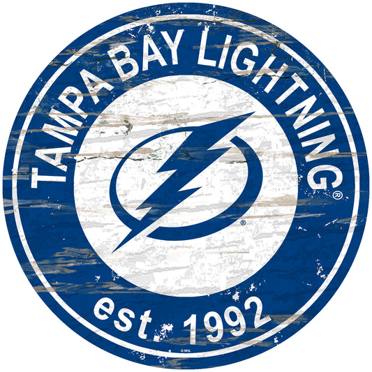 Tampa Bay Lightining 24" Round Established Sign with Team Graphics by Fan Creations