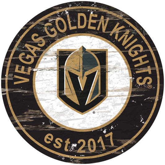 Vegas Golden Knights 24" Round Established Sign with Team Graphics by Fan Creations