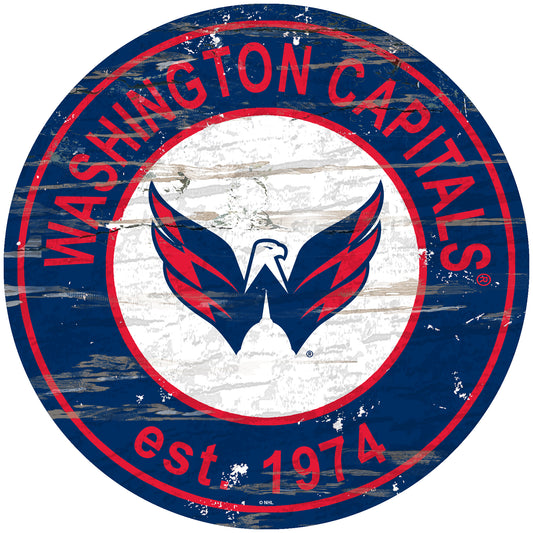 Washington Capitals 24" Round Established Sign with Team Graphics by Fan Creations