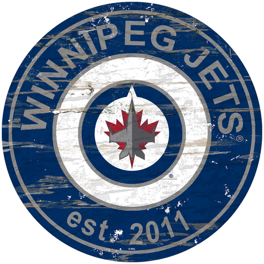Winnipeg Jets 24" Round Established Sign with Team Graphics by Fan Creations