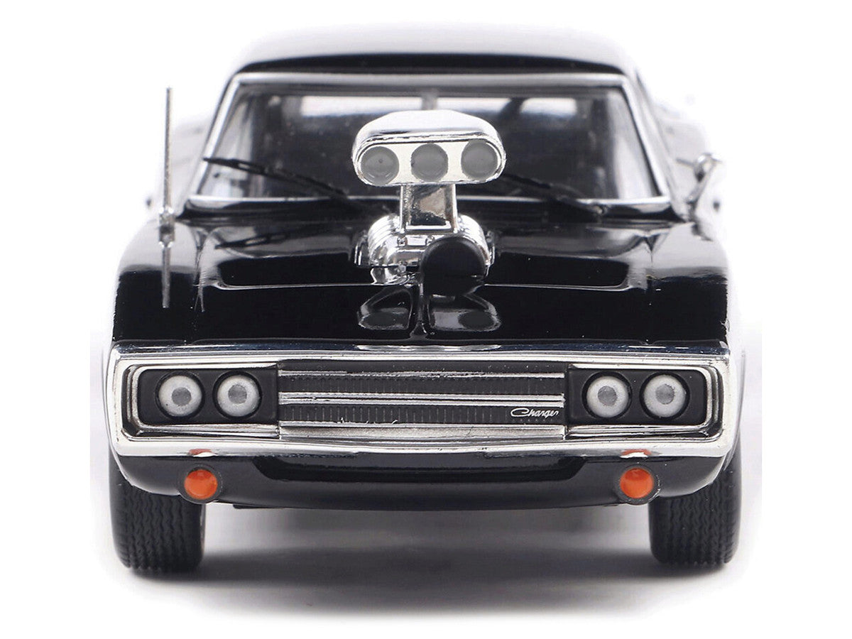 1970 Dodge Charger with Blown Engine Black 1/43 Diecast Model by IXO Models