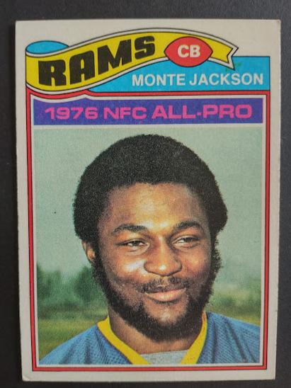 1977 Topps Monte Jackson AP Rookie Card (#310), NFL cornerback, in excellent condition, raw grade, must-have collectible.