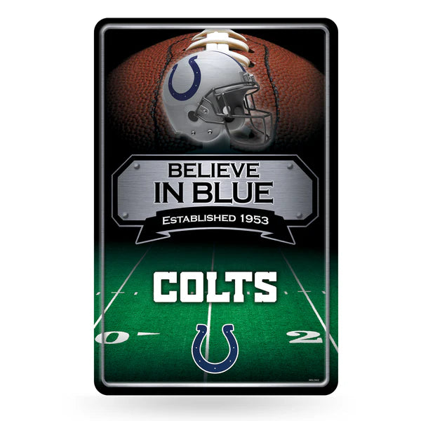 Indianapolis Colts NFL 11x17 embossed metal wall sign with team name and date by Rico Industries