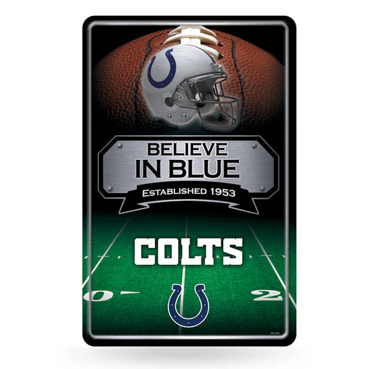 Indianapolis Colts NFL 11x17 embossed metal wall sign with team name and date by Rico Industries