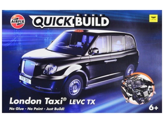 London Taxi LEVC TX Black Snap Together Painted Plastic Skill 1 Model Kit by Airfix Quickbuild