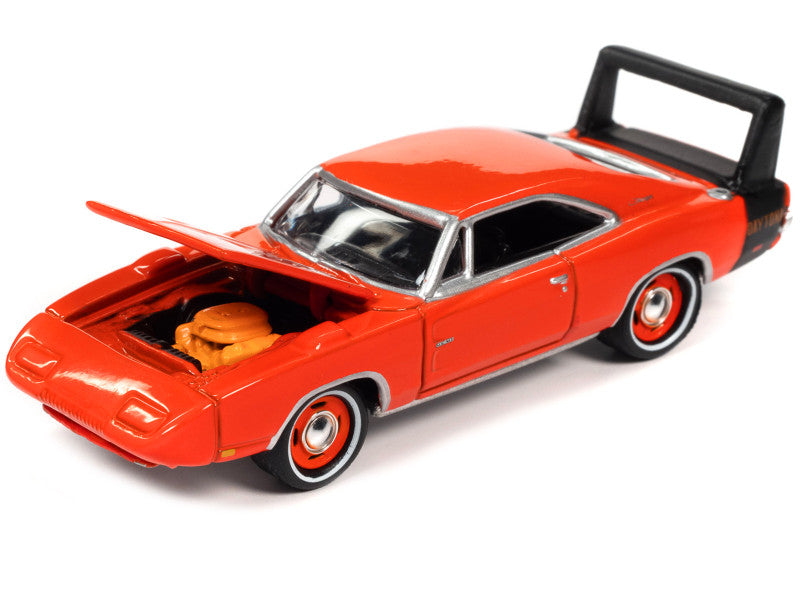 1969 Dodge Charger Daytona HEMI Orange w/ Black Tail Stripe "MCACN" Ltd Ed. to 4332 pcs "Muscle Cars USA" Series 1/64 Diecast Car - Johnny Lightning