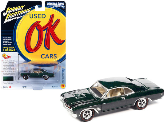 1967 Buick GS 400 Verde Green Metallic Limited Edition to 2524 pieces Worldwide "OK Used Cars" 2023 Series 1/64 Diecast Model Car by Johnny Lightning