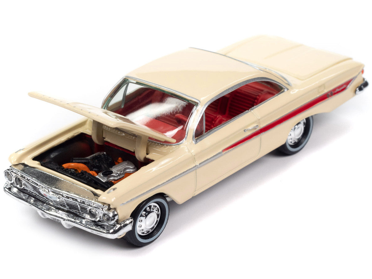 1961 Chevrolet Impala SS 409 Coronna Cream with Red Stripes and Interior Classic Gold Collection 2023 Release 2 Ltd. Ed. to 3172 pcs. 1/64 Diecast Car