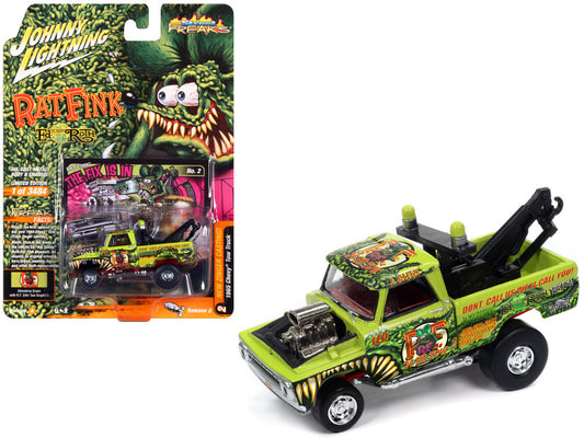 Johnny Lightning 1965 Chevrolet Tow Truck "Rat Fink The Fix Is In" Diecast Car - Limited Edition