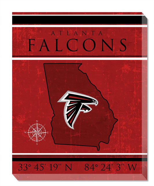 Atlanta Falcons Coordinates 16" x 20" Canvas Sign by Fan Creations