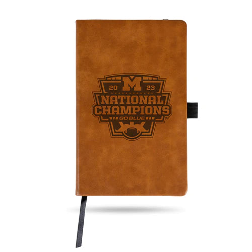 Michigan Wolverines 2023-24 CFP National Champions Laser-Engraved Notepad - Brown by Rico