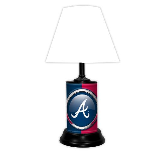 Atlanta Braves Lamp: 18-1/2" tall, team colors, metal base, 8 ft. cord. Illuminate your Braves pride with style!