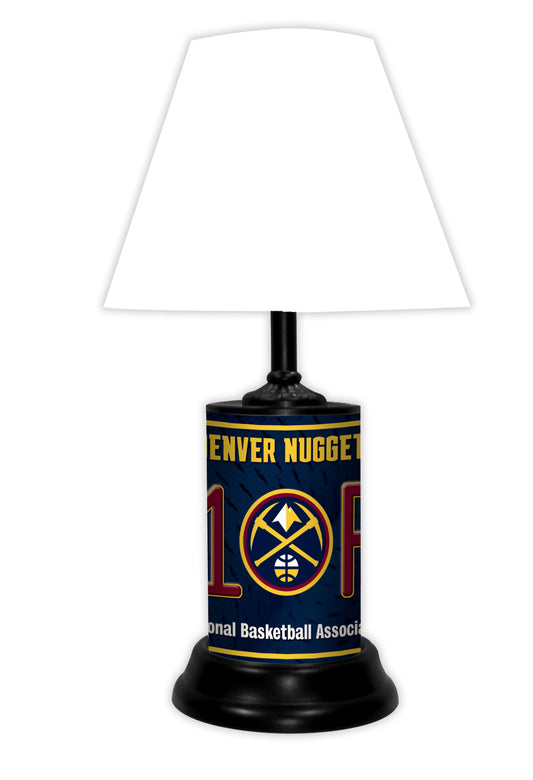 Made in USA Denver Nuggets NBA #1 Fan Lamp by GTEI. 18.5" tall, 8' cord, with team logo & "#1 fan" phrase. Officially licensed.