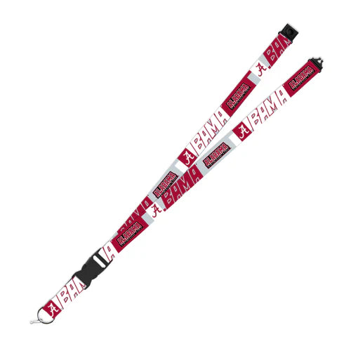 Alabama Crimson Tide Flash Lanyard: 19"L x 1"W, safety breakaway, team colors/graphics. Officially licensed by NCAA.