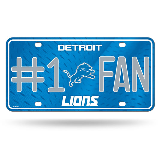Detroit Lions #1 Fan Metal License Plate by Rico