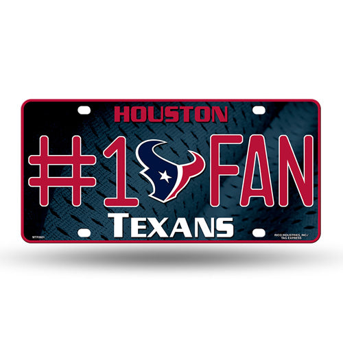 Houston Texans #1 Fan Metal License Plate by Rico