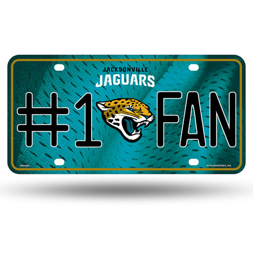 Jacksonville Jaguars #1 Fan Metal License Plate by Rico