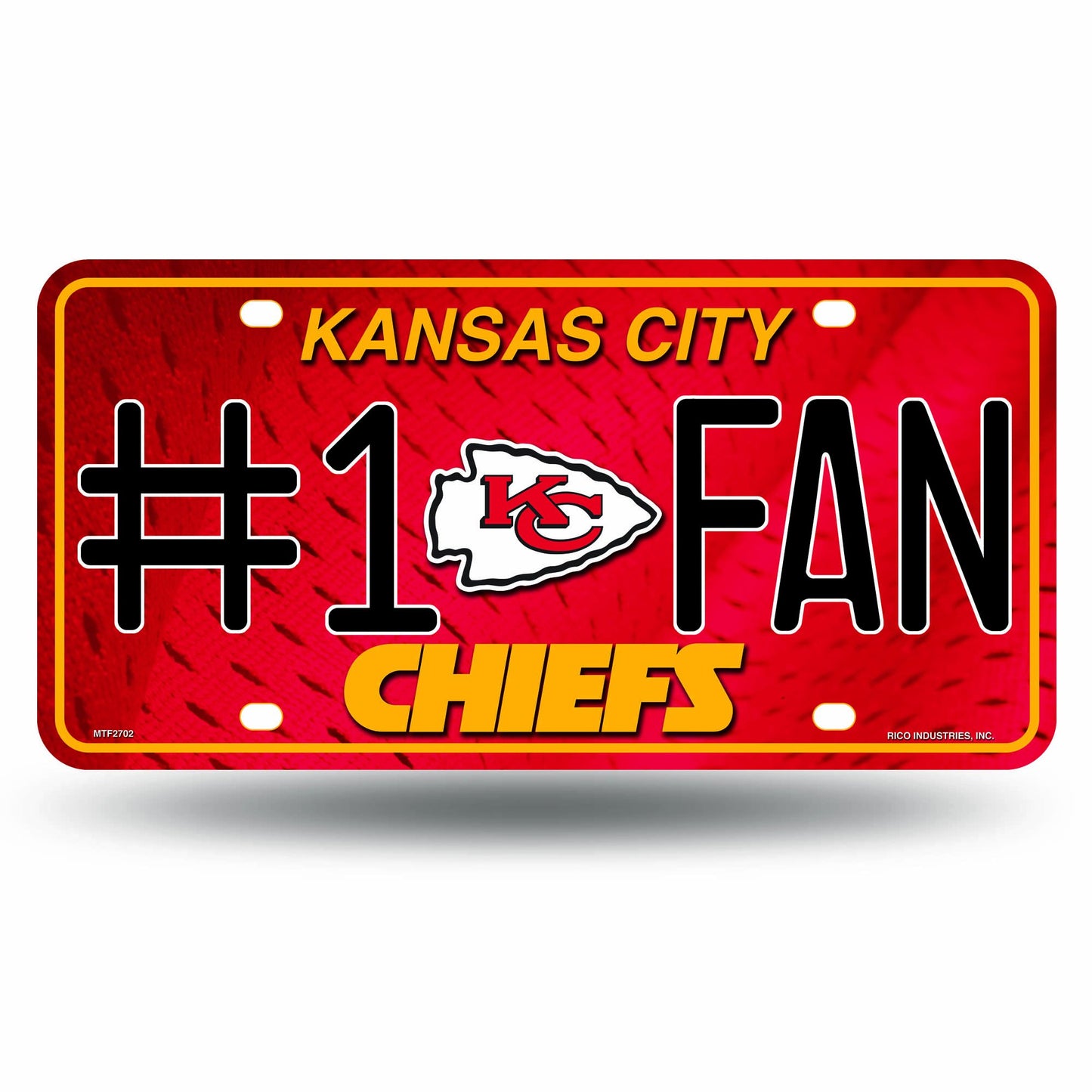 Kansas City Chiefs #1 Fan Metal License Plate by Rico