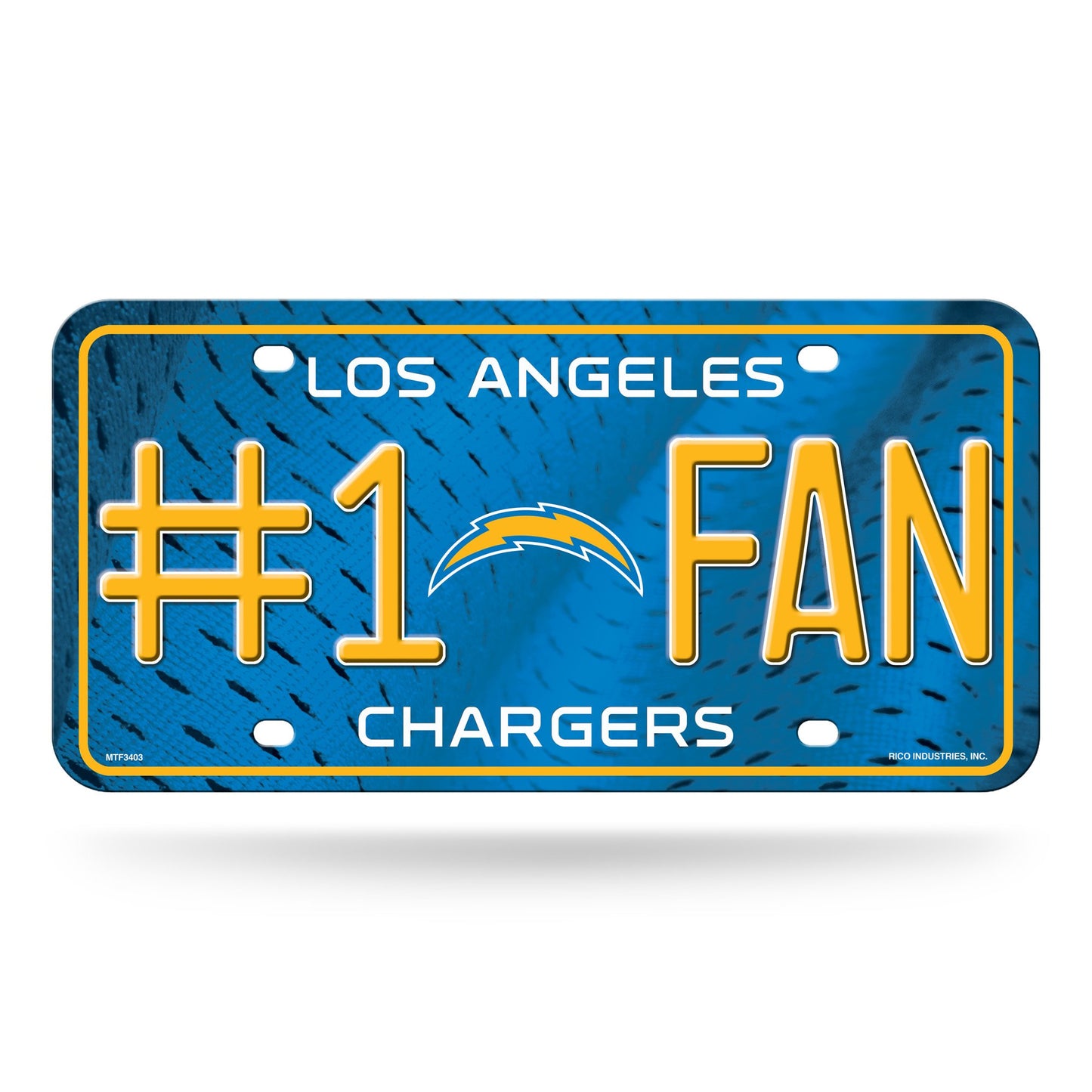 Los Angeles Chargers #1 Fan Metal License Plate by Rico