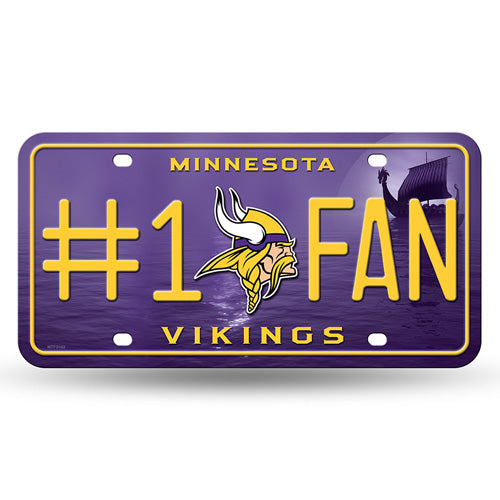 Minnesota Vikings #1 Fan Metal License Plate by Rico