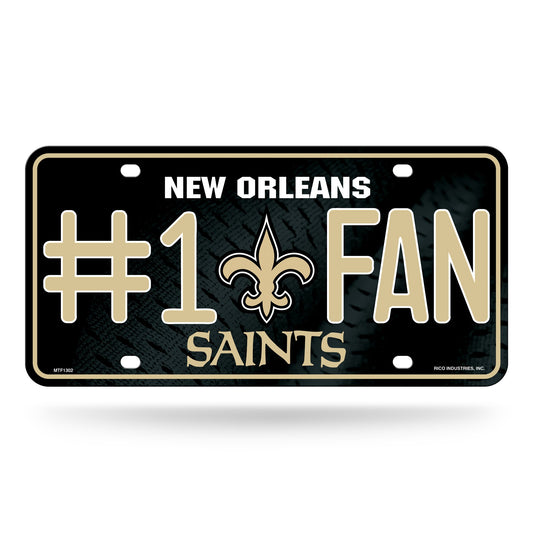 New Orleans Saints #1 Fan Metal License Plate by Rico