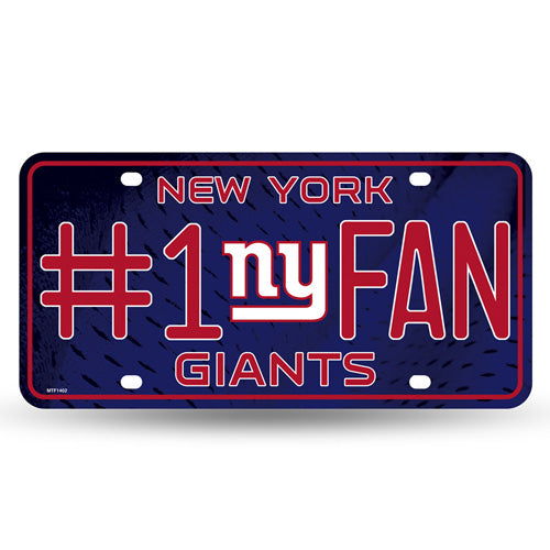 New York Giants #1 Fan Metal License Plate by Rico