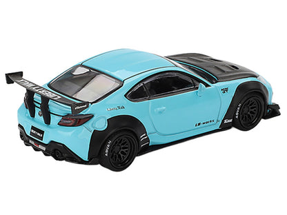 Toyota GR86 "LB-Nation - Liberty Walk" Baby Blue with Carbon Hood Limited Edition 1/64 Diecast Model Car by Mini GT