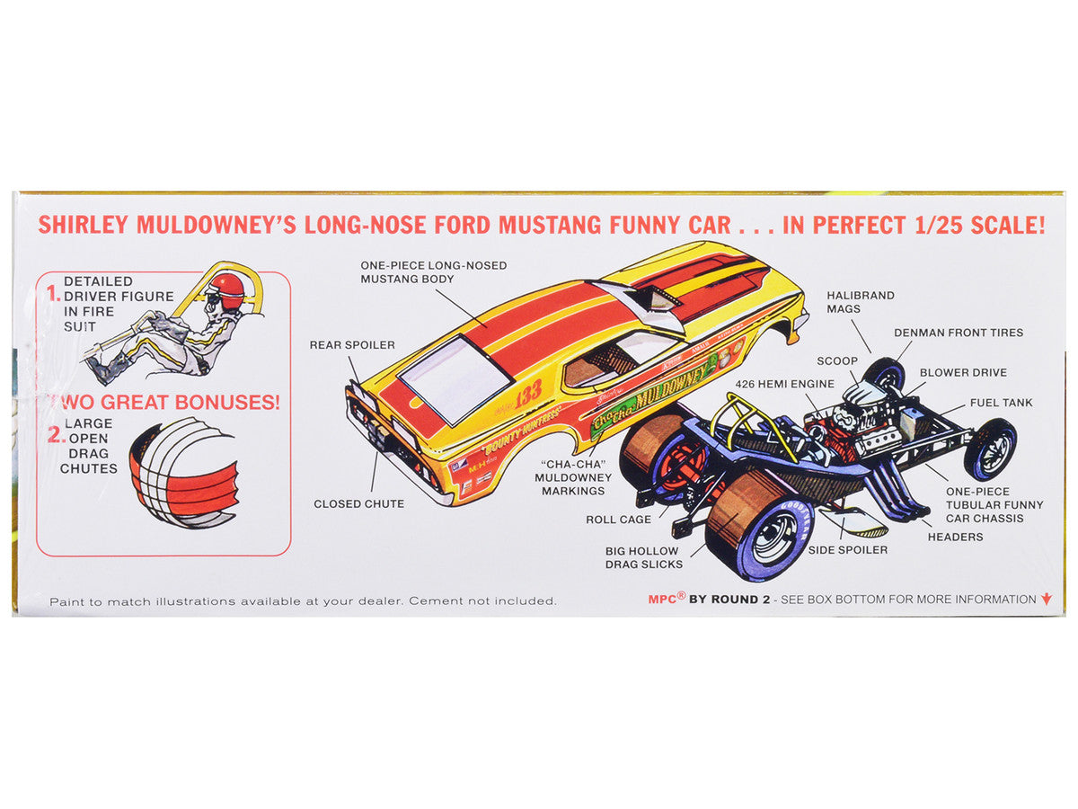 Ford Mustang Long Nose Funny Car "Shirley Muldowney" 1/25 Scale Skill Level 2 Model Kit by MPC