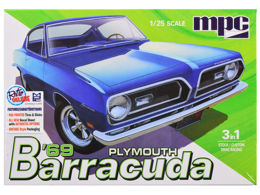 1969 Plymouth Barracuda 3-in-1 Kit 1/25 Scale Skill 2 Model Kit by MPC