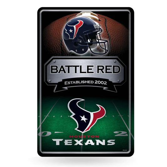 Houston Texans 11"x17" Large Embossed Metal Wall Sign by Rico