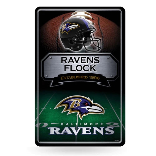 Baltimore Ravens 11"x17" Large Embossed Metal Wall Sign by Rico